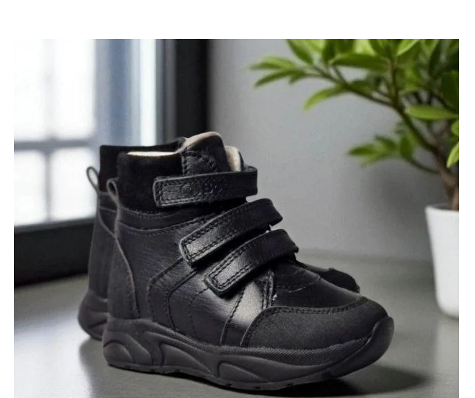 Черевики дитячі ортопедичні з жорстким задником і супінатором р. 21 Чорний (2493762190)