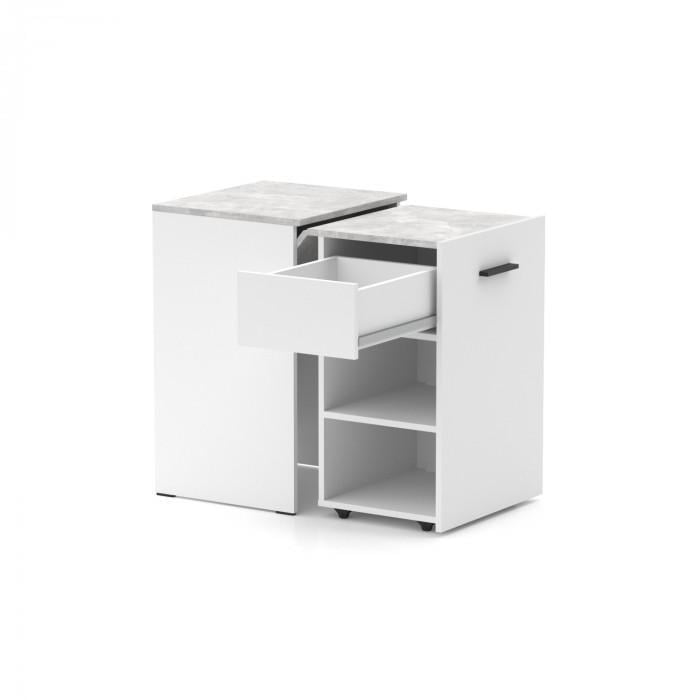 Стіл-трансформер Hobana Jumbo Ш1 з додатковою поворотною стільницею Білий/Ательє світлий - фото 2 Стіл-трансформер Hobana Jumbo Ш1 з додатковою поворотною стільницею Білий/Ательє світлий - фото 2