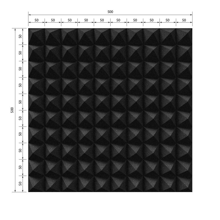 Акустический поролон EchoFom Пирамида 70 мм 50x50 см Черный графит - фото 3