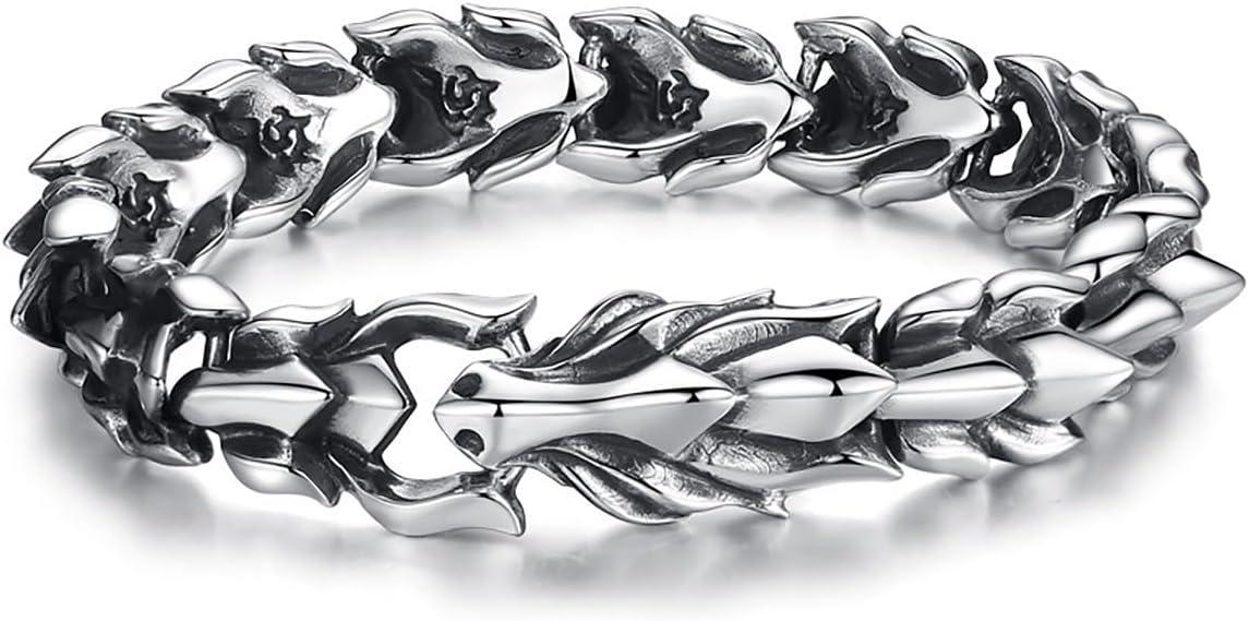 Браслет мужской на руку Дракон 21 см серебряного (28523915)