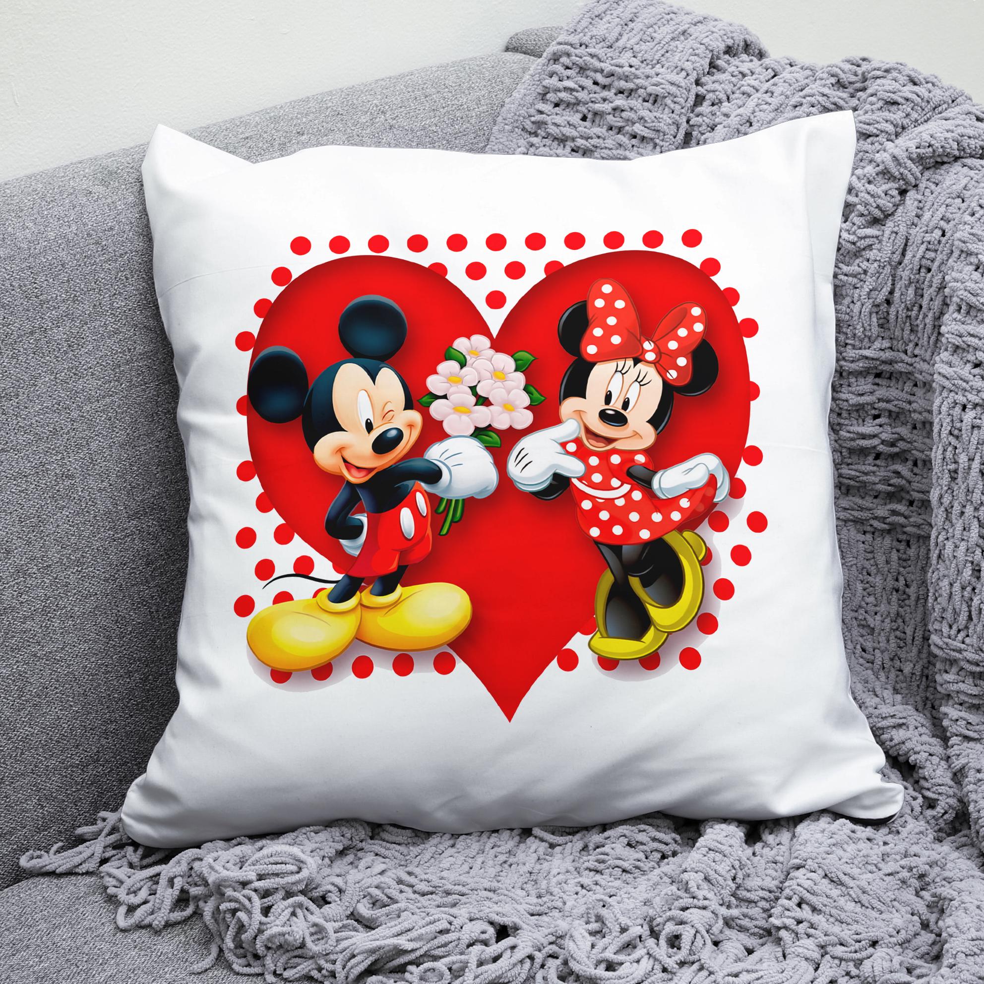 Плюшевая подушка квадрат с принтом Mickey Mouse