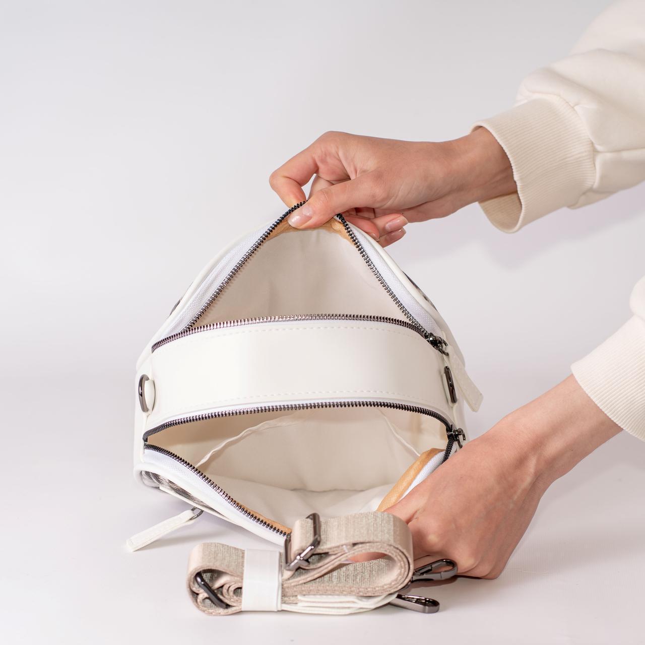 Сумка женская кросс-боди XENIA № 43-24 из эко-кожи Белый - фото 4 Сумка женская кросс-боди XENIA № 43-24 из эко-кожи Белый - фото 4