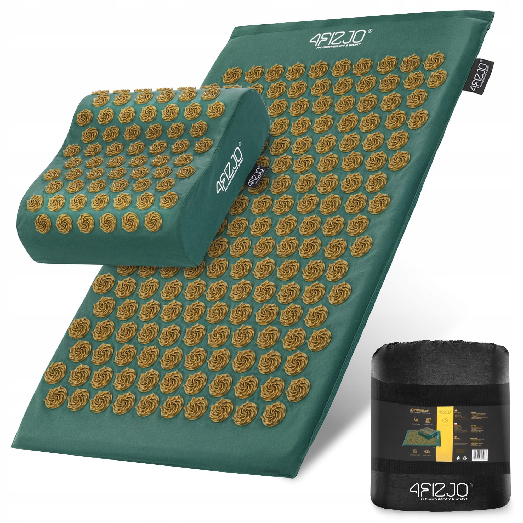 Коврик акупунктурный с подушкой 4FIZJO Ergo Mat Аппликатор Кузнецова Navy Green/Gold (P-5907739315076) Коврик акупунктурный с подушкой 4FIZJO Ergo Mat Аппликатор Кузнецова Navy Green/Gold (P-5907739315076)
