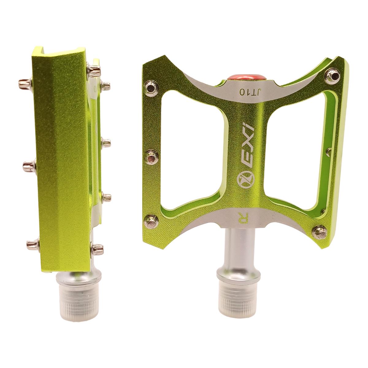 Педали велосипедные Exi JT10 алюминиевые на промышленных подшипниках Салатовый (EXI-JT10-4239) - фото 4