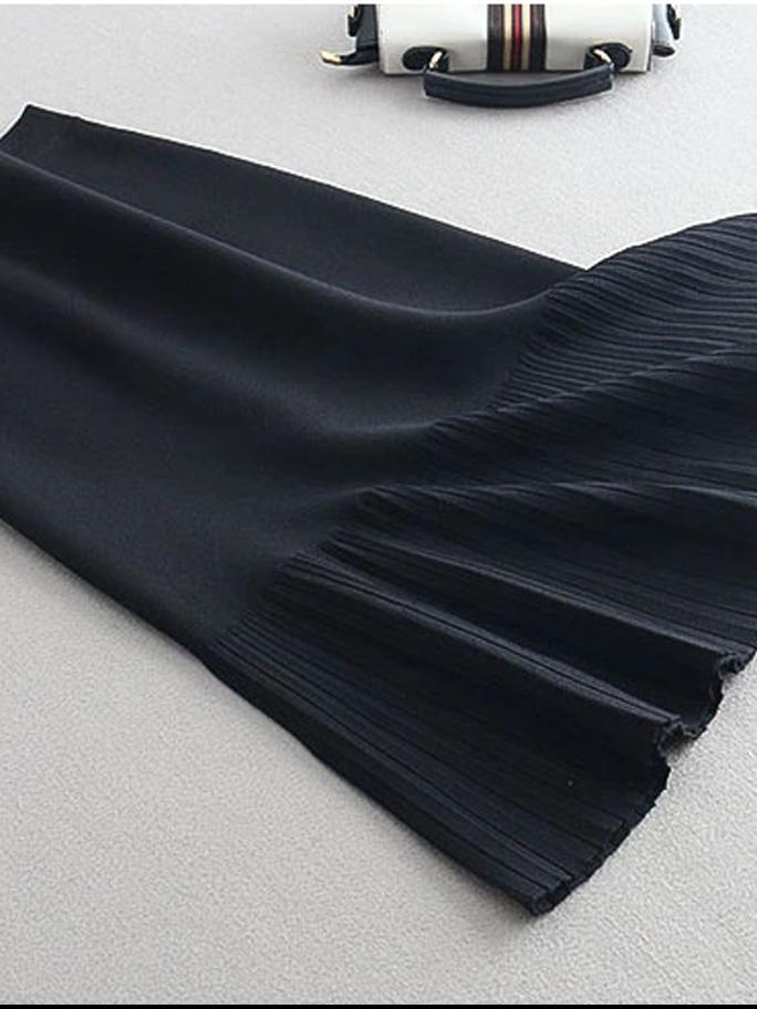 Юбка годе миди трикотажная Forza Viva MW-KS-1978V р. 44 Черный (17852334) - фото 4