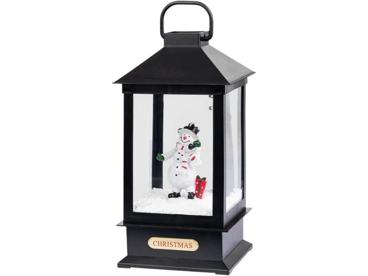 Новогодний фонарь Livarno Home Снеговик с музыкой и снегом 30 см (P1-00313) - фото 3