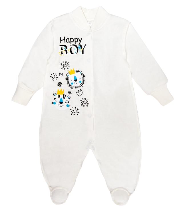 Комбинезон детский хлопковый для мальчика Gabbi КВ-22-2-18 62 см Молочный (13300)