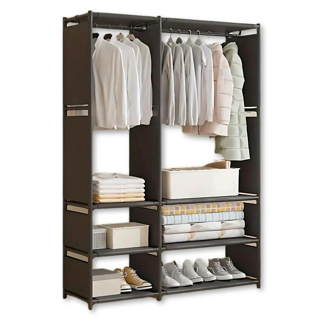 Вешалка двухрядная для одежды 95х36х170 см Черный