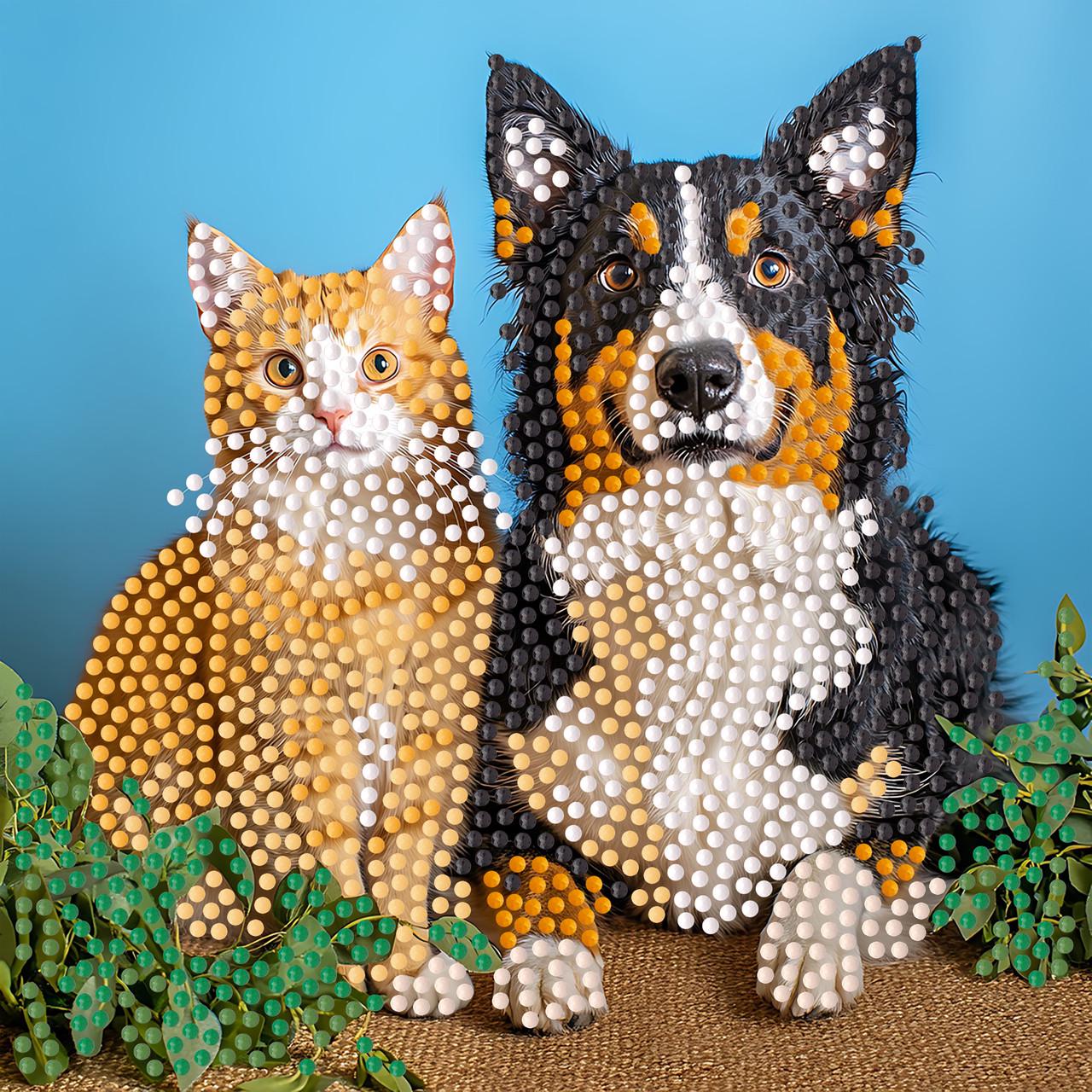 Алмазная мозаика Strateg Домашние животные на бумажной основе 18х18 см (ZAV1818-19)