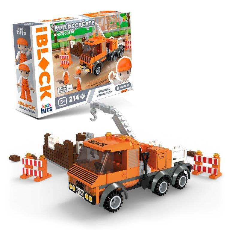Конструктор пластиковый Iblock Kids hits Build & create Construction site 214 дет. 32x5x21,5 см (2517234870)