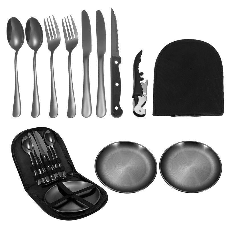 Набір для пікніка 11281 11 пр. Чорний (4570854) Набір для пікніка 11281 11 пр. Чорний (4570854)