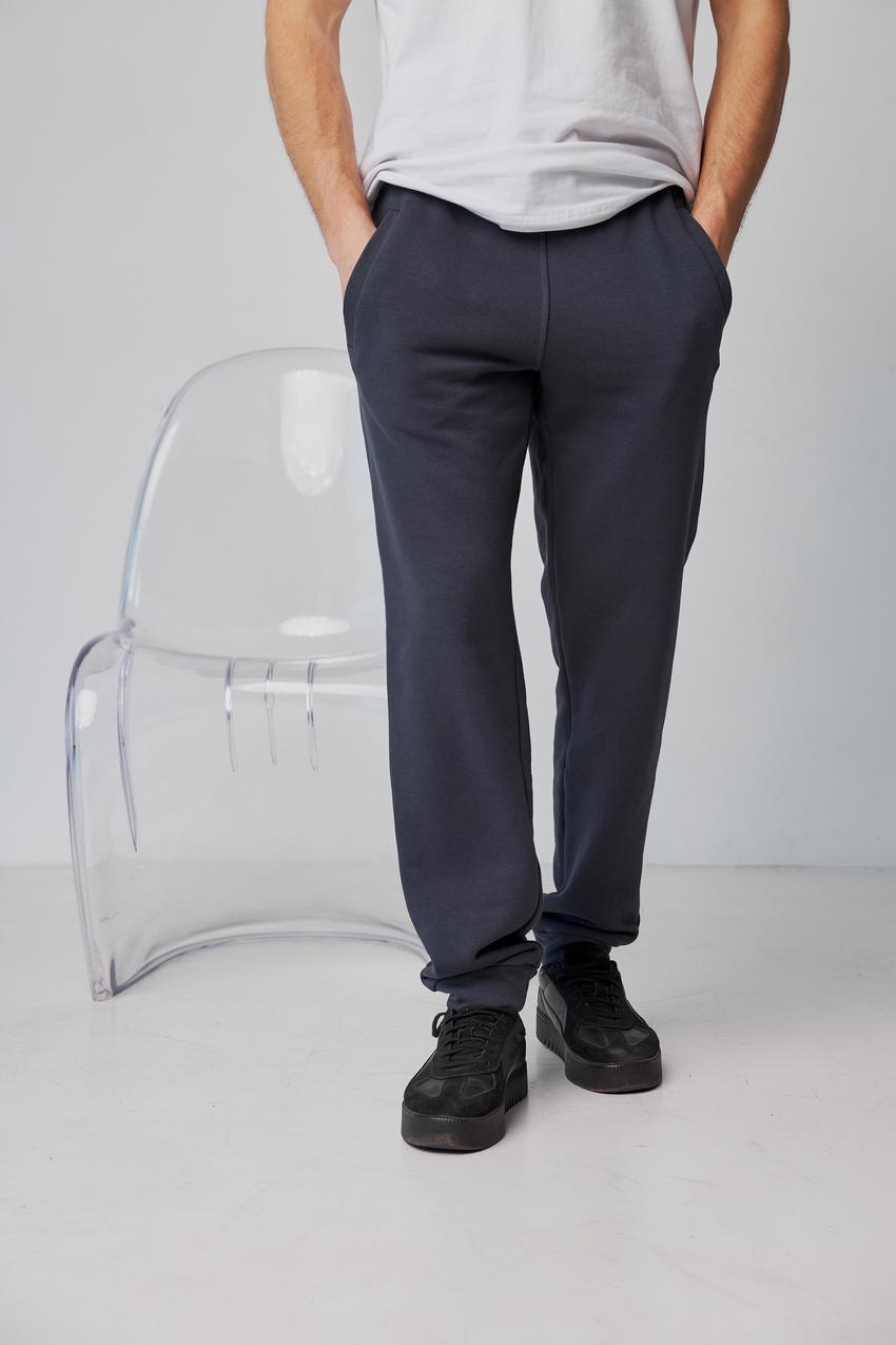 Штани чоловічі М75 прямі з начосом спортивні XXL Синій (674-1-64)