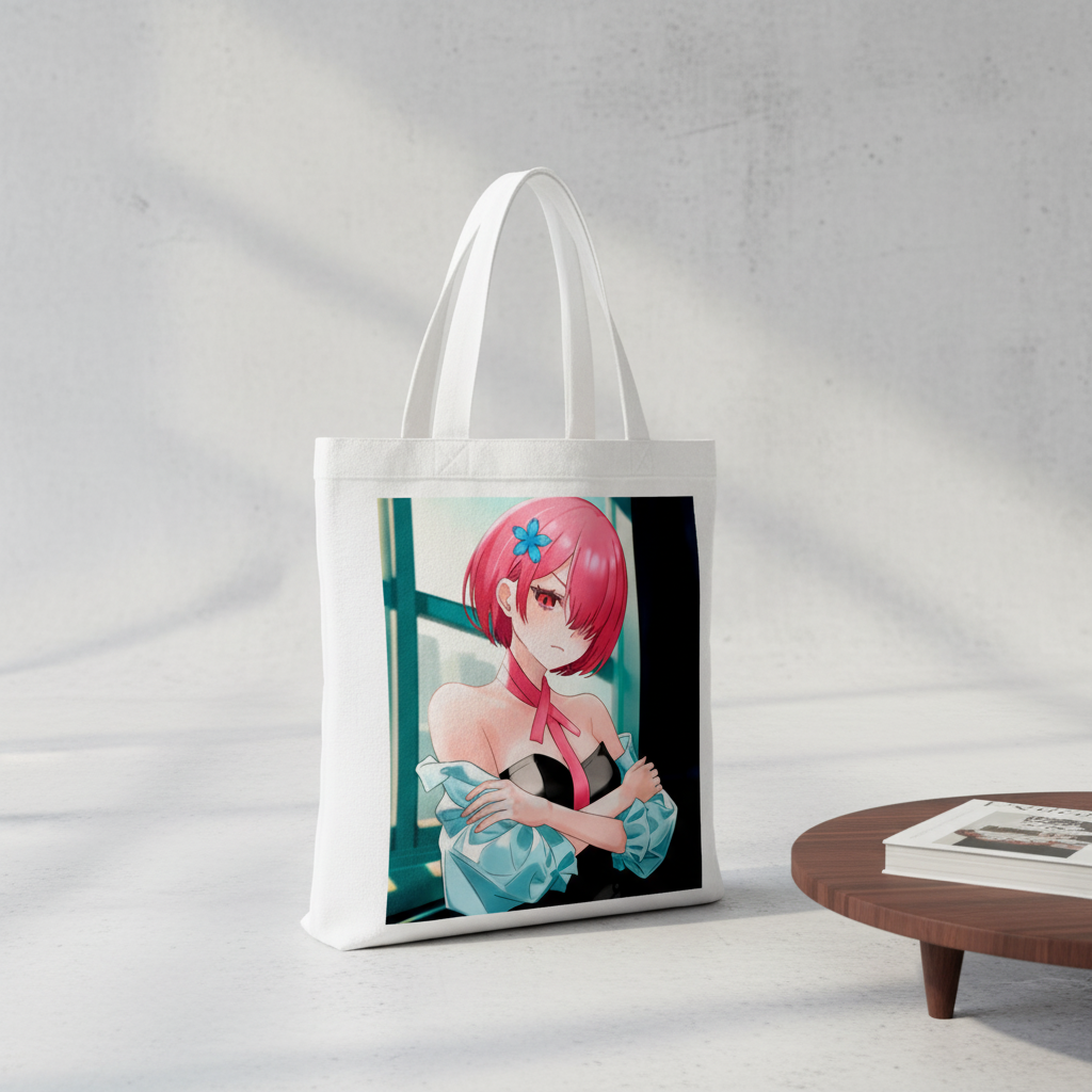 Сумка-шопер Re Zero Kara Hajimeru Isekai Seikatsu Рам из льна Белый (6721)