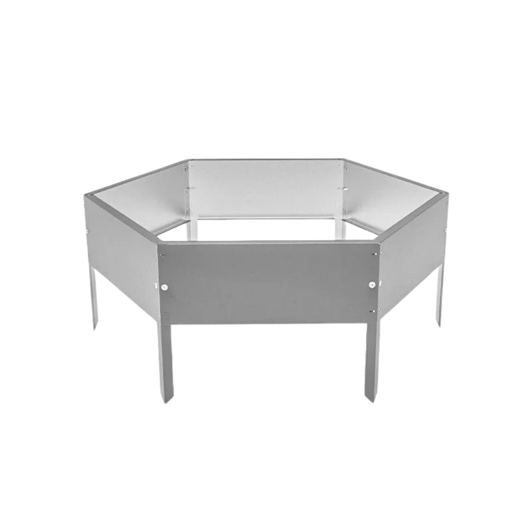Клумба садовая SIMBUD шестигранник металлическая 0,4 м RAL9006 (946867)