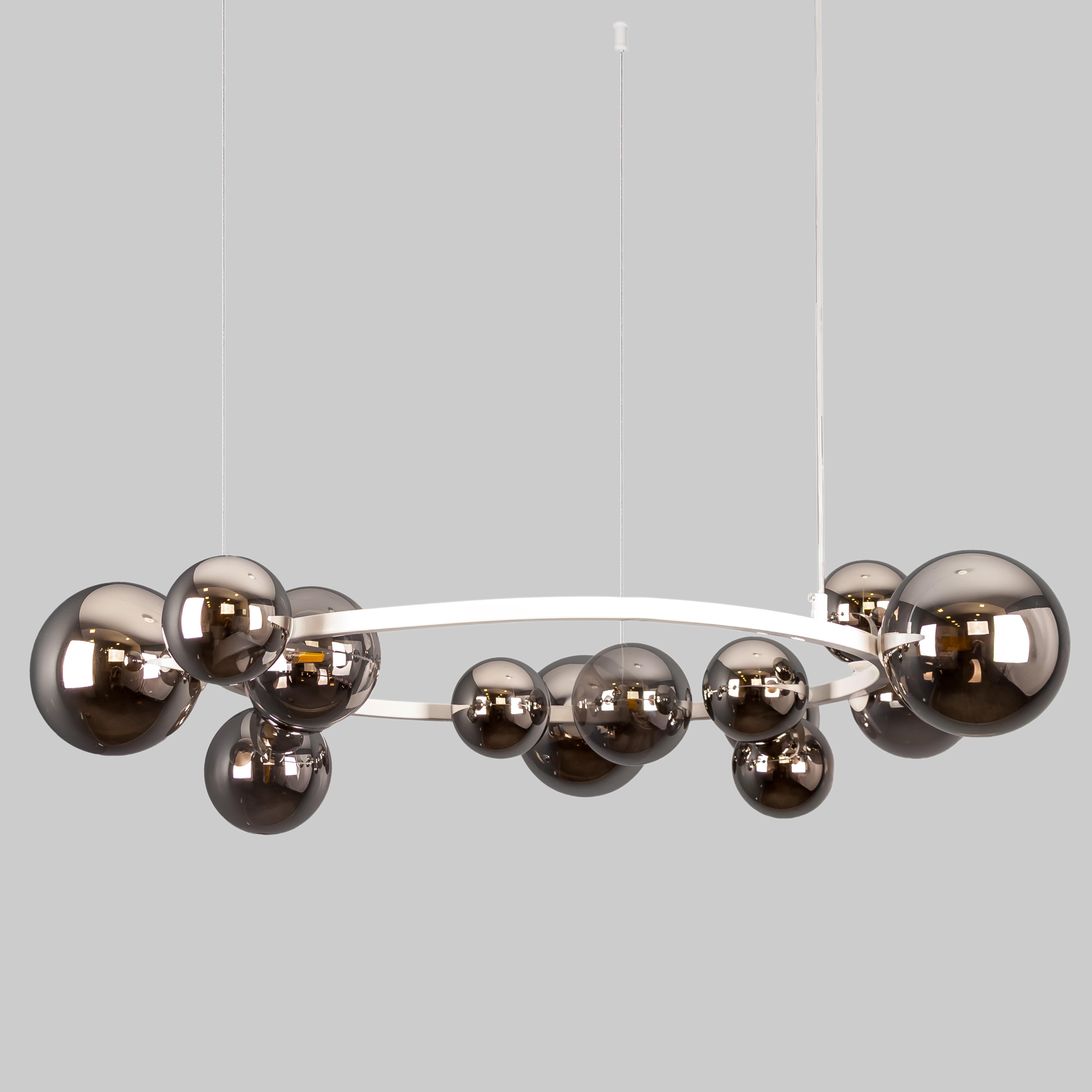 Люстра из шаров на 15 ламп Bubbles 80 см Белый (918-LP267-15 WH+BK)