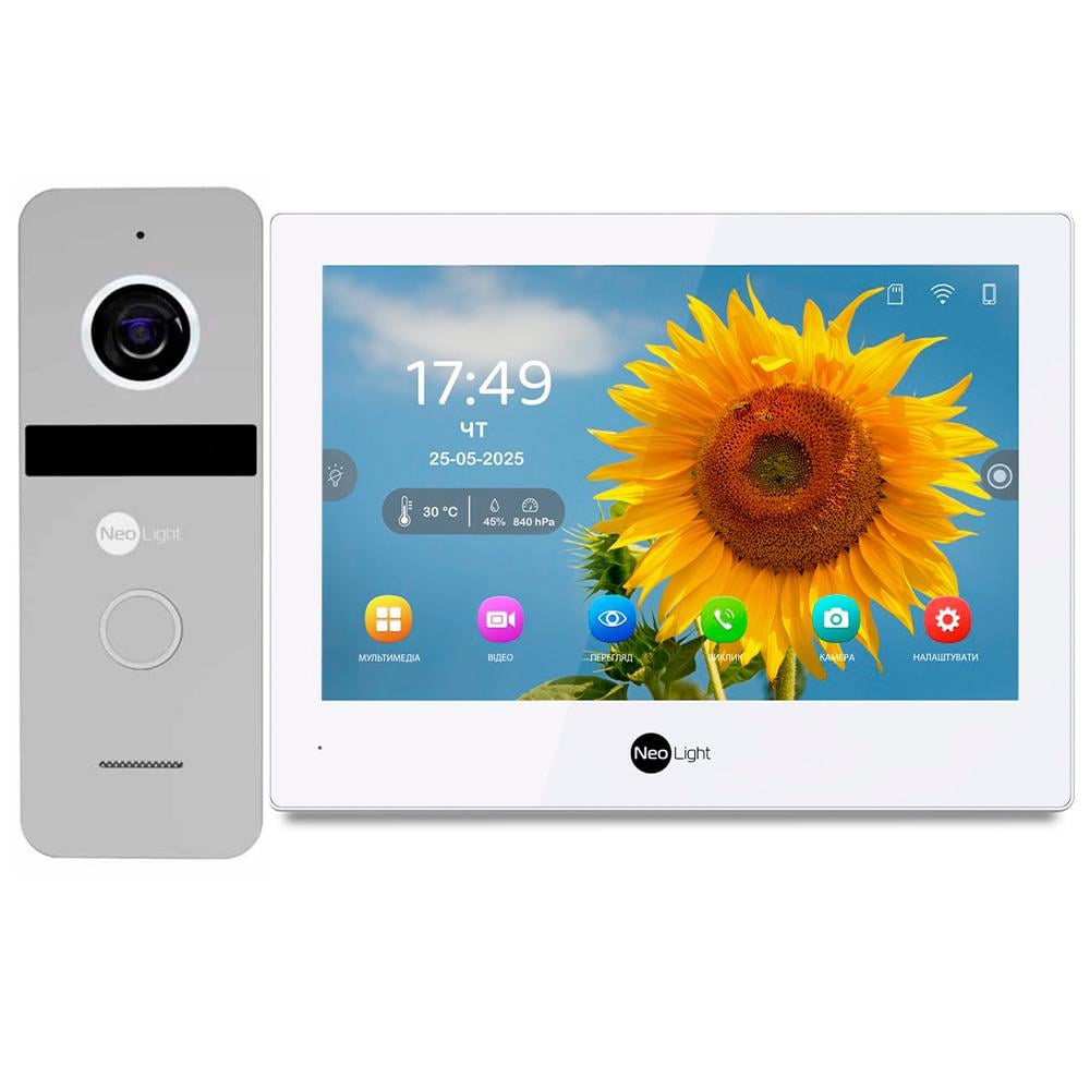 Комплект видеодомофона NeoLight ALPHA Hybrid HD KIT IP-Remote с управлением со смартфона Silver (26977418)