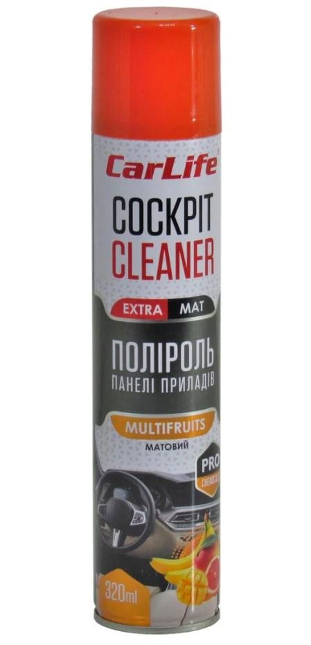 Полироль пластика CarLife Cockpit Cleaner Extra Mat Multifruit 320 мл (CF345)
