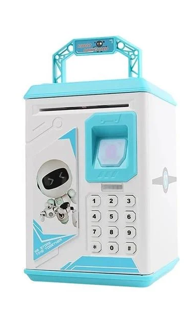 Копилка детская Money Box с битком пальца и кодовым замком Blue (pr000321)