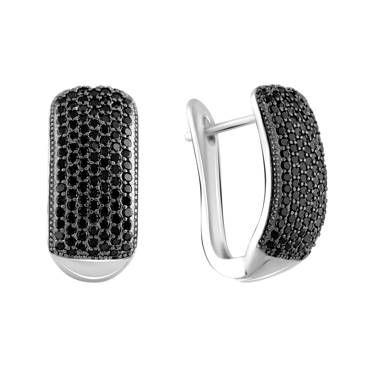 Серьги серебряные с фианитами (2109532)