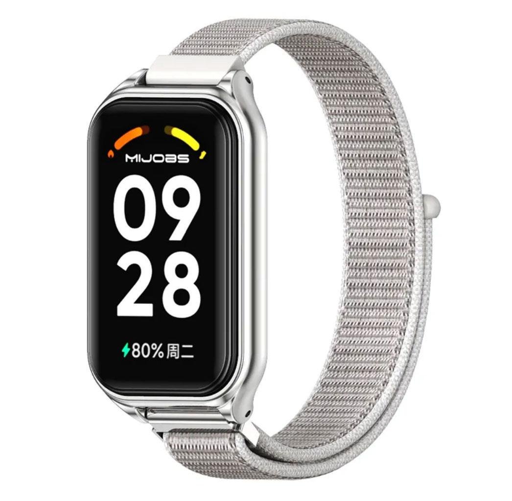 Ремешок нейлоновый Mijobs для фитнес браслета Xiaomi Redmi Smart Band 2 Silver (1839790426) - фото 2 Ремешок нейлоновый Mijobs для фитнес браслета Xiaomi Redmi Smart Band 2 Silver (1839790426) - фото 2