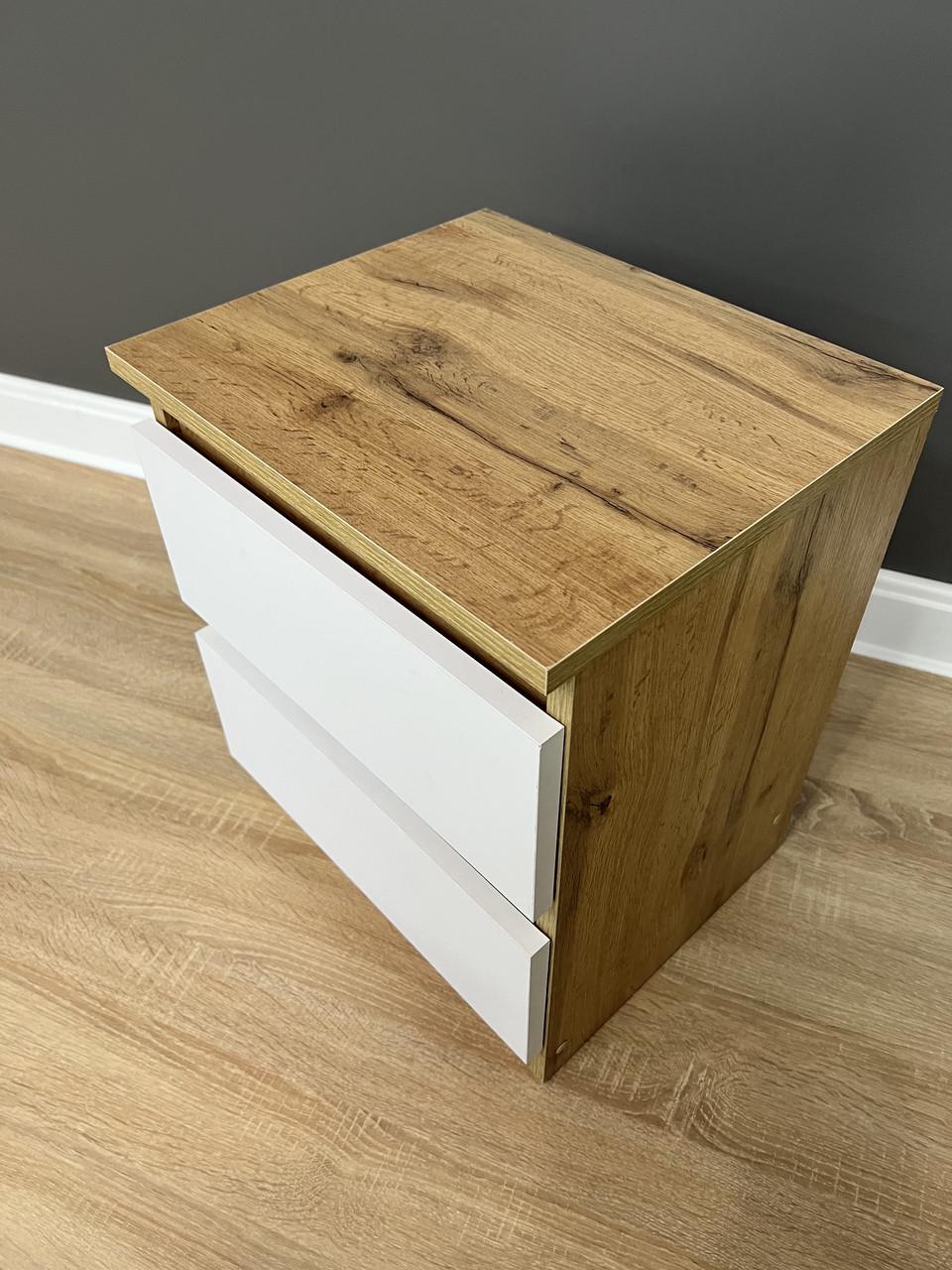 Тумба приліжкова Кватро 2 шухляди 400х480х340 мм Дуб Аппалачі/Німфеа Альба - фото 4 Тумба приліжкова Кватро 2 шухляди 400х480х340 мм Дуб Аппалачі/Німфеа Альба - фото 4