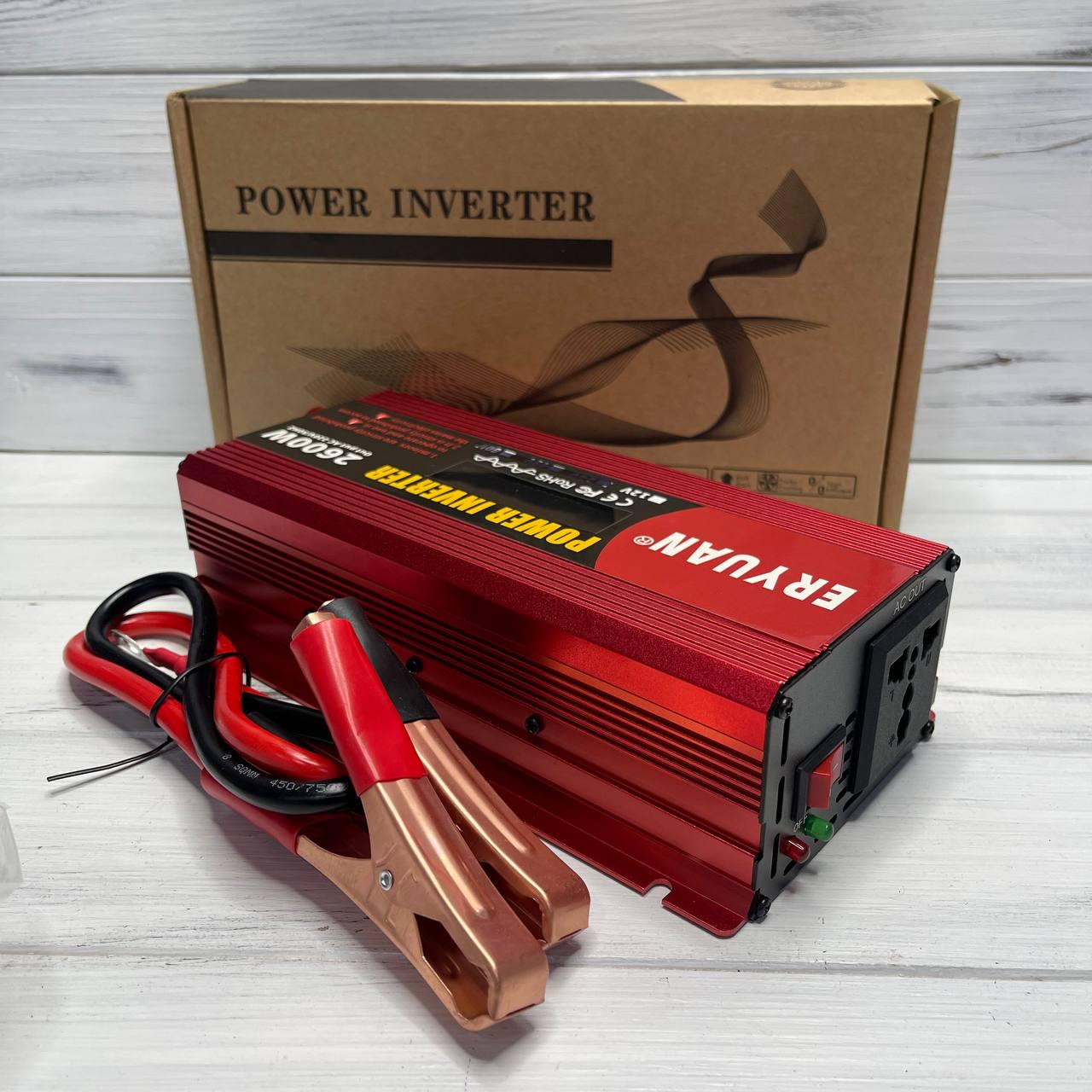 Преобразователь напряжения ERYUAN ER-2600 с чистой синусоидой и вольтметром LCD DC/AC 12V 220V 2600W - фото 10 Преобразователь напряжения ERYUAN ER-2600 с чистой синусоидой и вольтметром LCD DC/AC 12V 220V 2600W - фото 10