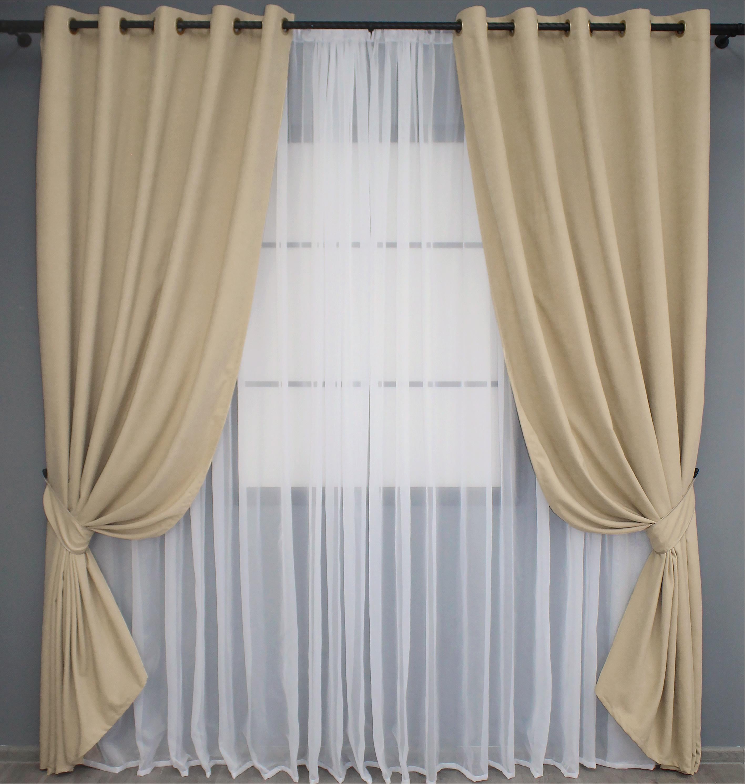 Комплект штор на люверсах VR-Textil SPARTA №1192ш микровелюр 150х270 см 2 шт. Бежевый (37-0162) Комплект штор на люверсах VR-Textil SPARTA №1192ш микровелюр 150х270 см 2 шт. Бежевый (37-0162)