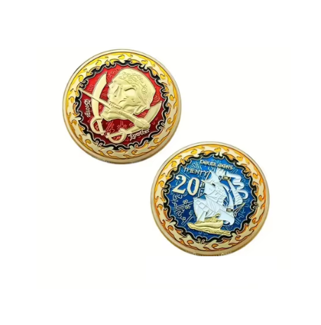 Монета коллекционная позолоченная с пиратским черепом (28160516)