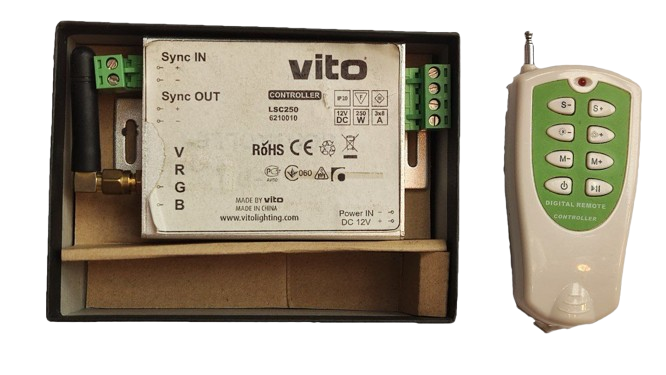 Контролер стрічки Vito LED 250W 24A 12V RGB пульт (00000007934)