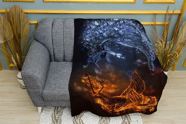 Плед Birds Fire and water плюш однослойный 135х150 см (114008)