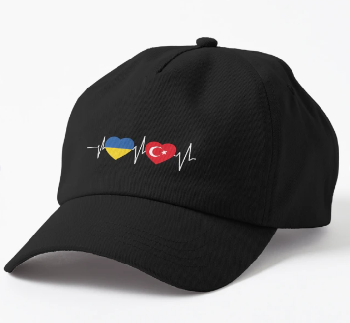 Кепка унисекс Malfini с патриотическим принтом Ukraine Turkey Черный (УКР387К-1)