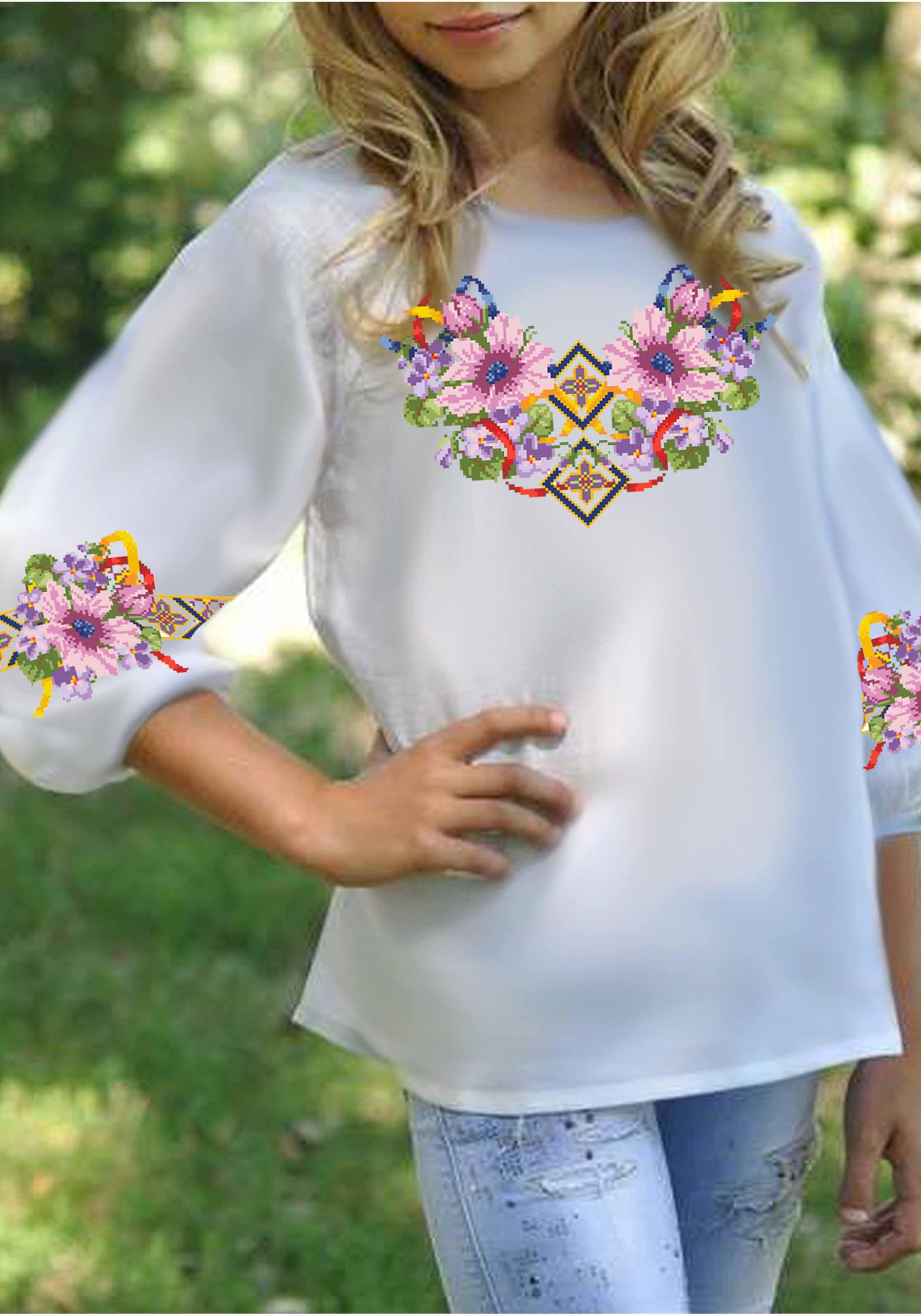 Заготовка для вышивки нитками/бисером для девочки домотканое полотно (СДД-85)