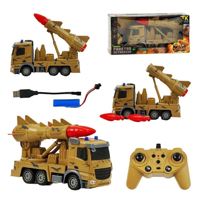 Машина на радиоуправлении TK Union Group военная техника со звуком стрельбой и пультом 24 GHz 37V Yellow (133460) - фото 2