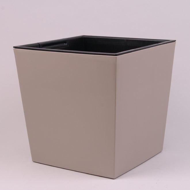 Горшок пластиковый Flora Urbi Square Low 28,5х28,5 см Матовый Мокка (93393)