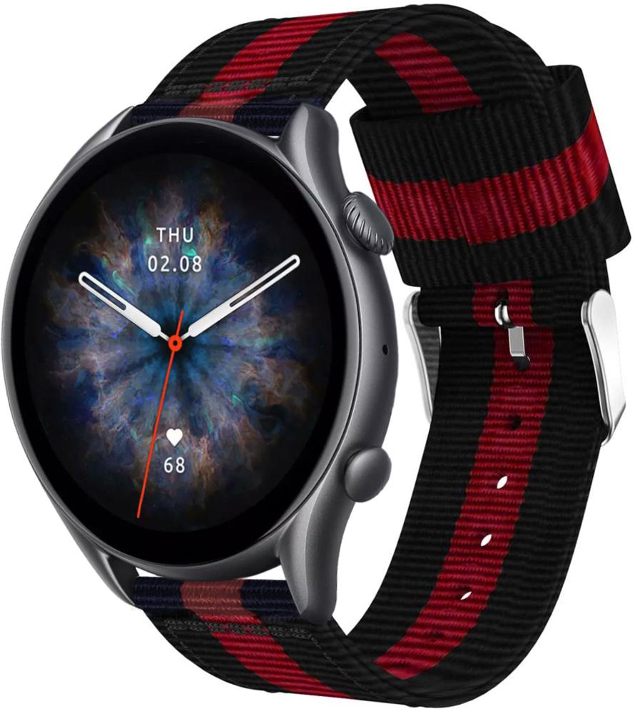 Ремешок тканевый Canvas для Amazfit GTR 3 Black/Red (25501) Ремешок тканевый Canvas для Amazfit GTR 3 Black/Red (25501)