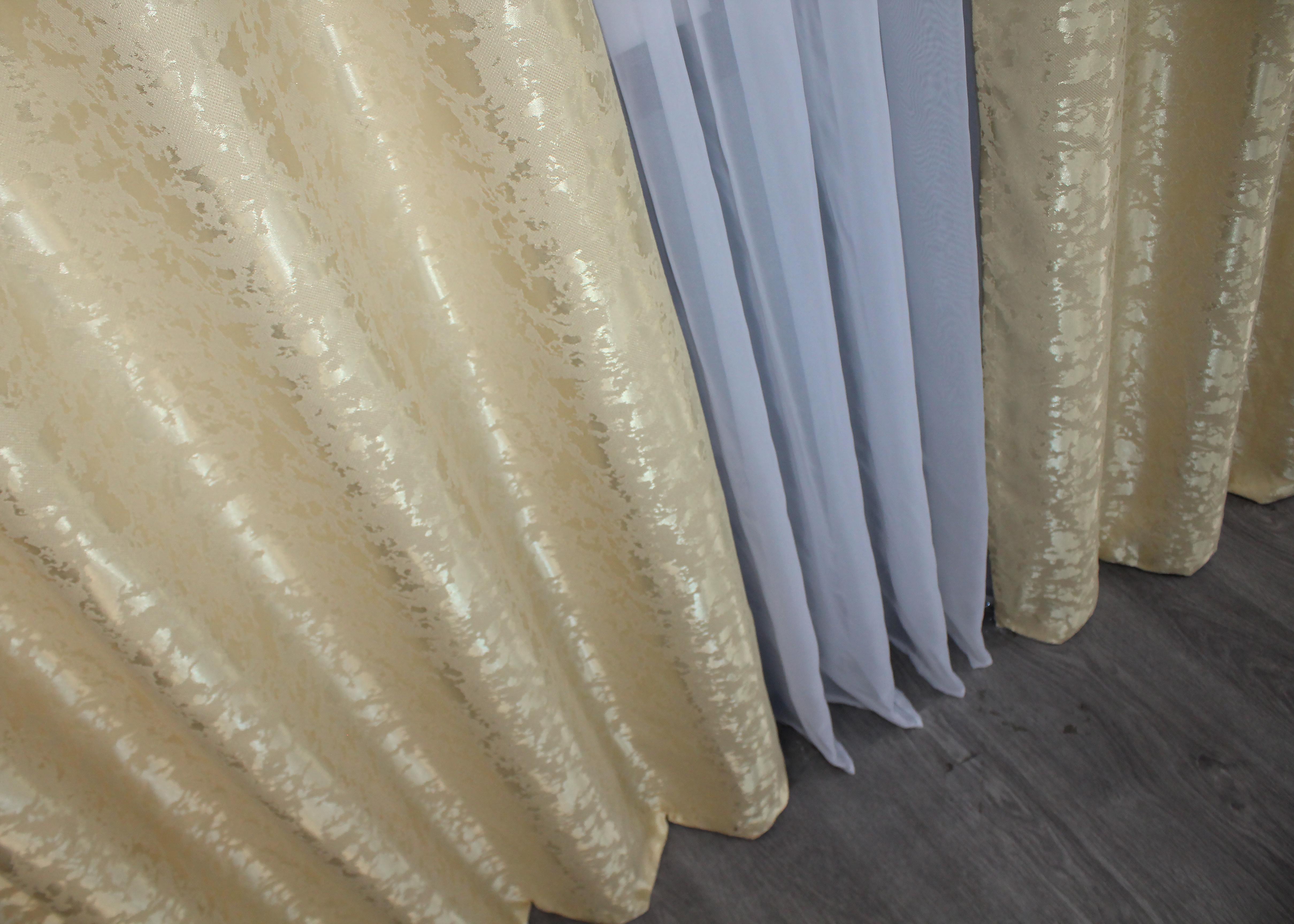 Комплект штор на люверсах VR-Textil Льон мармур Pavliani ХО №1270ш 150х250 см 2 шт. Бежевий (37-0122) - фото 8 Комплект штор на люверсах VR-Textil Льон мармур Pavliani ХО №1270ш 150х250 см 2 шт. Бежевий (37-0122) - фото 8