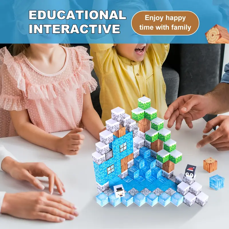 Конструктор магнитный Minecraft Зимний на магнитах 124 шт. (2742132329) - фото 7 Конструктор магнитный Minecraft Зимний на магнитах 124 шт. (2742132329) - фото 7