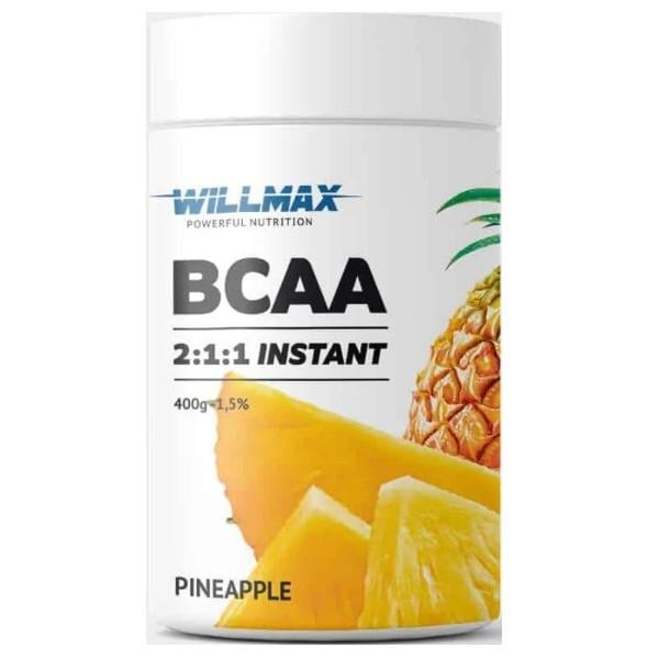 Амінокислота BCAA для спорту Willmax BCAA 2:1:1 400 г 80 порцій Pineapple (000021882)