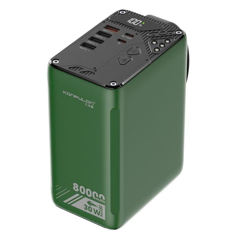 Повербанк KONFULON 80000 mah 30 Вт Зелений Повербанк KONFULON 80000 mah 30 Вт Зелений