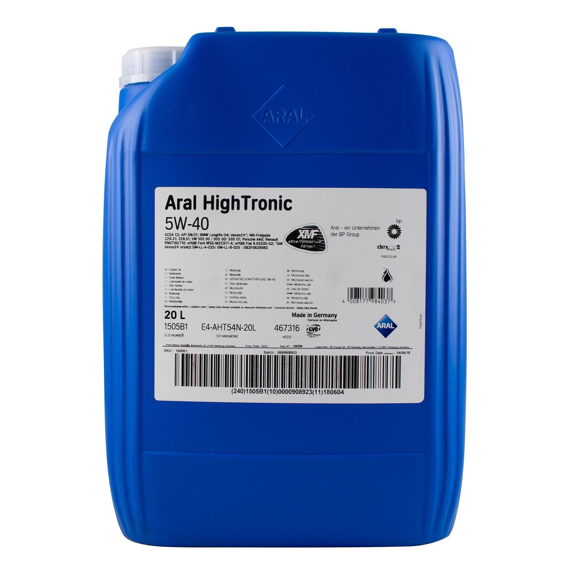 Моторна олива Aral High Tronic 5W-40 20 л