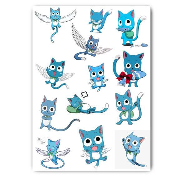 Стикеры наклейки аниме хвост Феи Фейри Тейл А4 лист 29х21 см (stik_114)