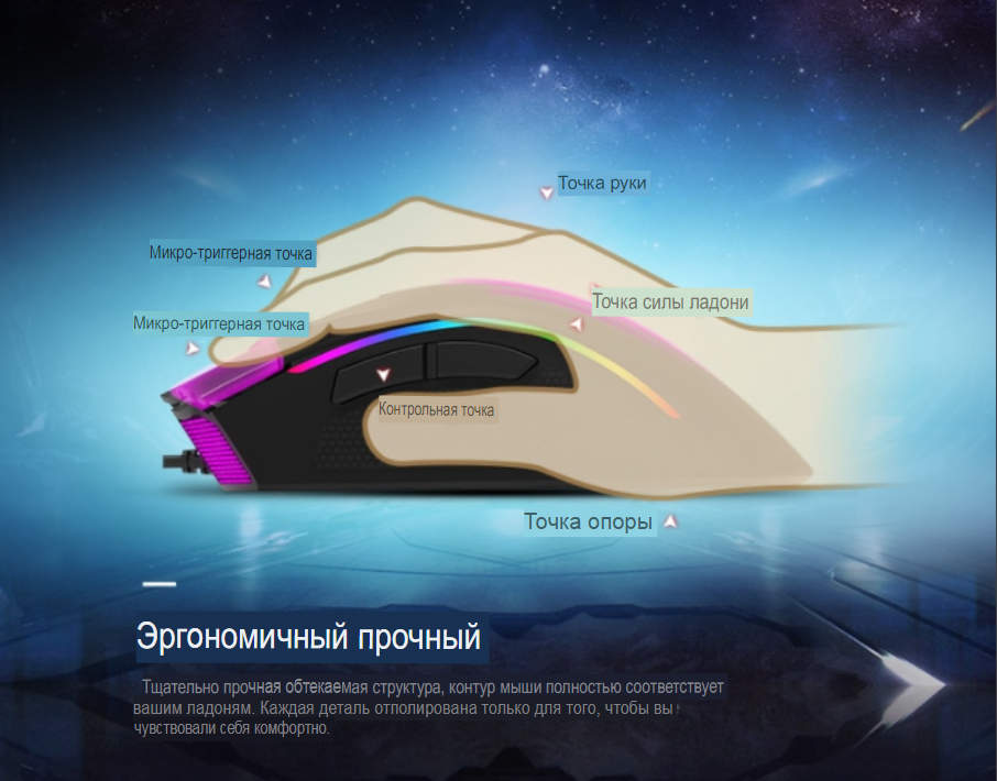 Мышка геймерская Delux M625 A3050 RGB с подсветкой 4000DPI - фото 9 Мышка геймерская Delux M625 A3050 RGB с подсветкой 4000DPI - фото 9