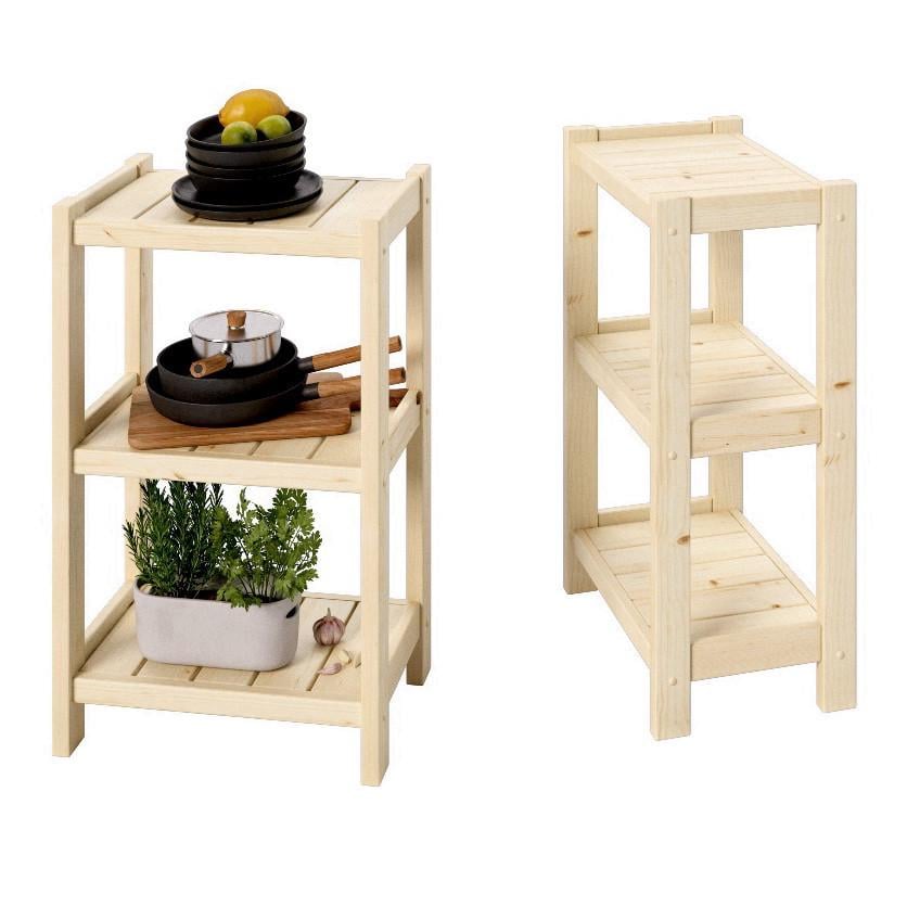 Стеллаж деревянный на 3 полки 900x400x300 мм (2490633917) - фото 3