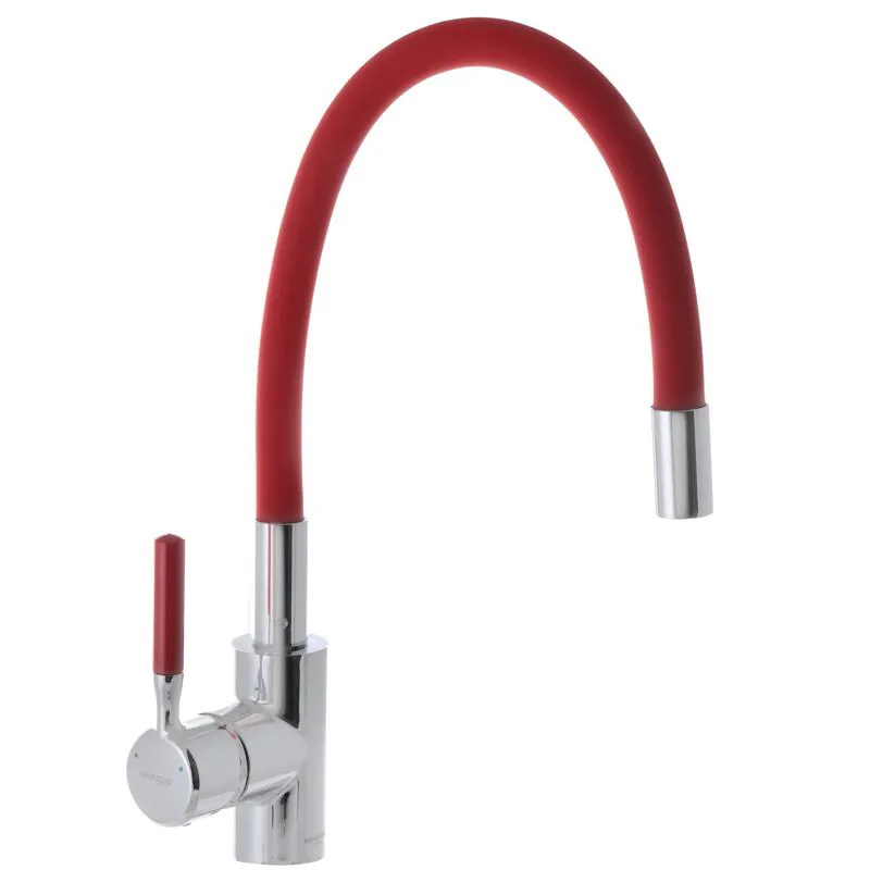 Смеситель для кухни с силиконовым изливом MIXXUS Premium RIO 011 Красный (MI5817)
