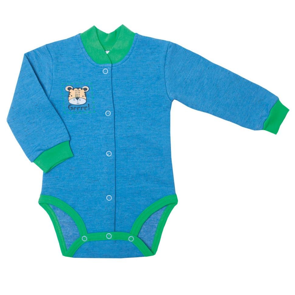Боди детское хлопковое для мальчика на кнопках Gabbi Зооленд 62 см Синий (11447)