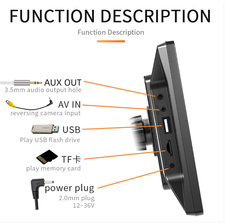 Плеєр портативний автомобільний MP5 з підтримкою CarPlay/Android Auto 9" - фото 2