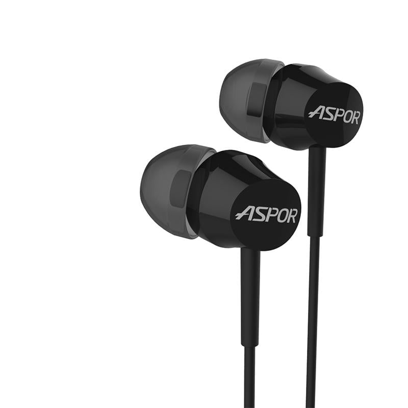 Навушники з мікрофоном Aspor A201 jack 3,5 мм провідна гарнітура Чорний (557-965008)