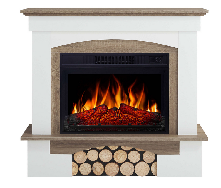 Електрокамін ArtiFlame Woodley AF23S Білий/Дуб Сірий (31407031)