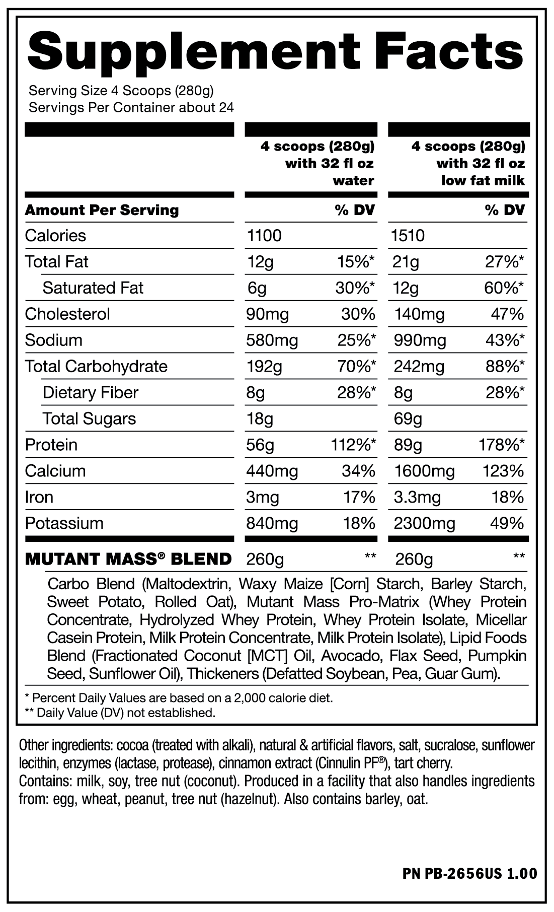 Гейнер Mutant Mass Triple Chocolate 280 г - фото 2