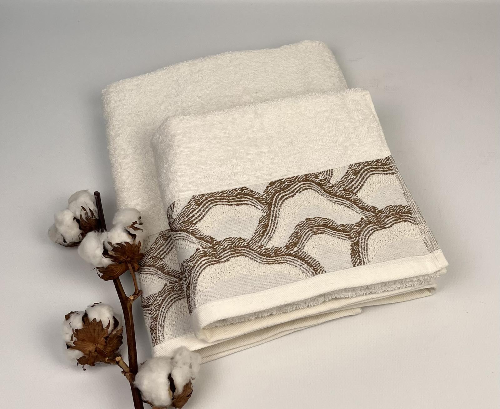 Набір рушників Altinbasak Pera Koen 2 шт. Молочний (CN28328) - фото 1 Набір рушників Altinbasak Pera Koen 2 шт. Молочний (CN28328) - фото 1